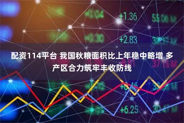 配资114平台 我国秋粮面积比上年稳中略增 多产区合力筑牢丰收防线